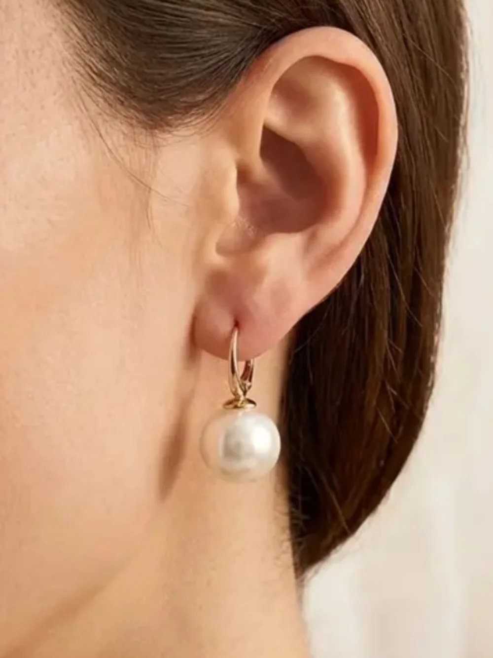Gold Filled Pearl Drop Earrings - Picture 3 of 3
